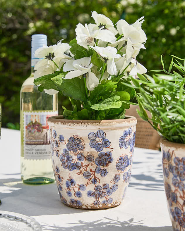 Vintage Blue Distressed Plant Pots - Image 3