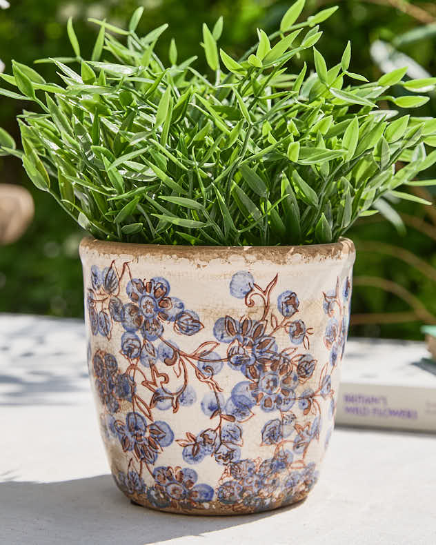 Vintage Blue Distressed Plant Pots - Image 4