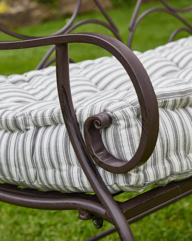 Heart Scrolled Iron Garden Bench - Image 4