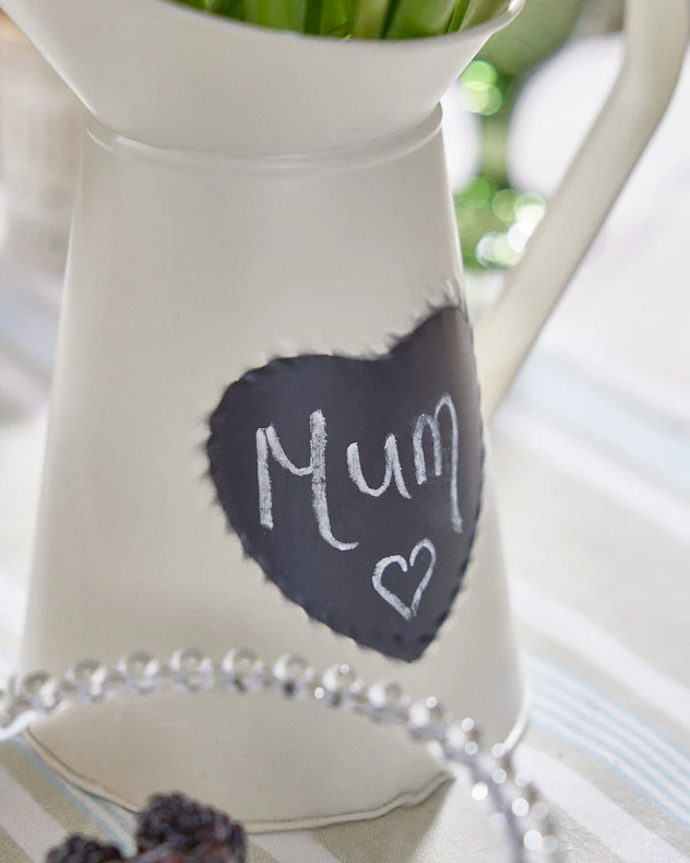 Country Cream Jug Vase with Chalkboard - Image 3