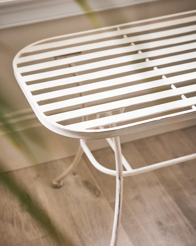 Vintage Cream Slatted Coffee Table - Image 4