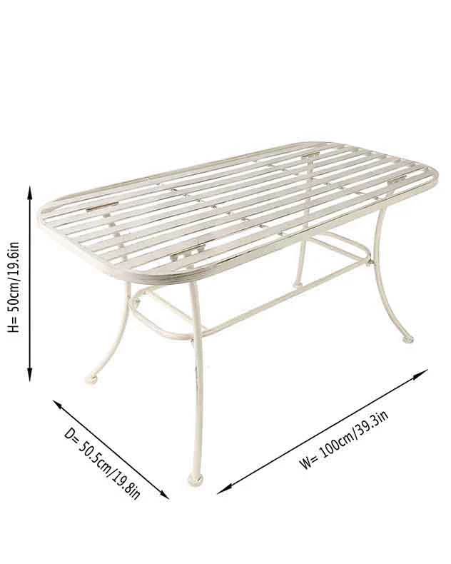 Vintage Cream Slatted Coffee Table - Image 6