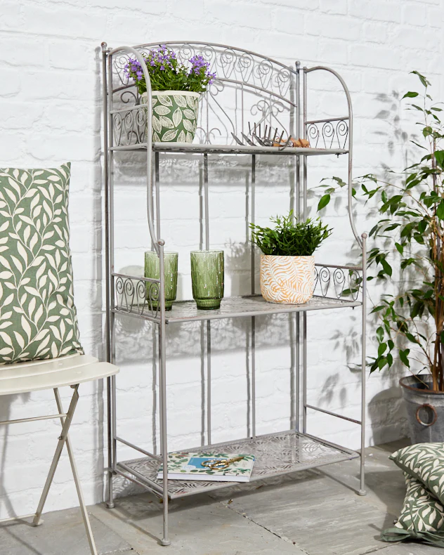 Vintage Grey 3 Tier Plant Shelf - Image 3