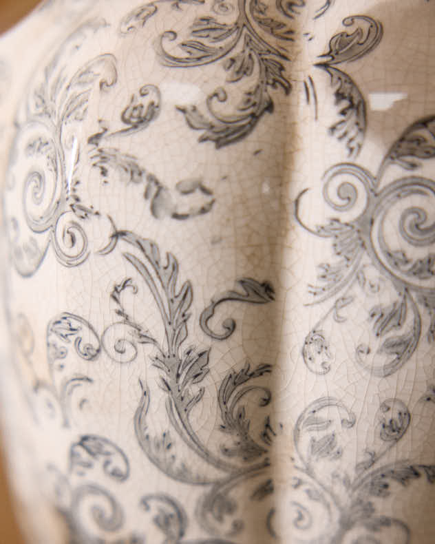 Vintage Grey Patterned Planter Collection - Image 5