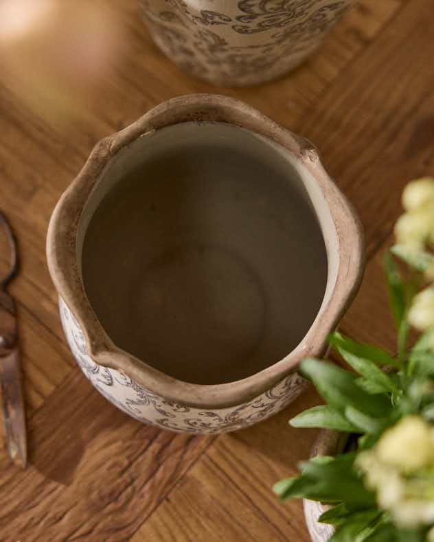 Vintage Grey Patterned Planter Collection - Image 6