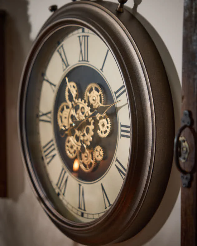 Antique Brass Mechanical Wall Clock - Image 3