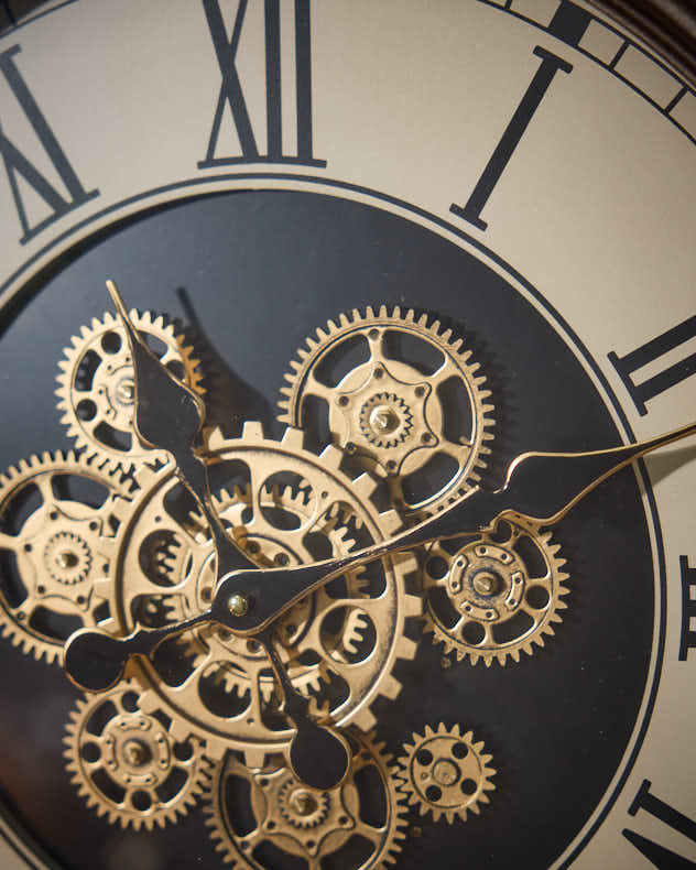 Antique Brass Mechanical Wall Clock - Image 4