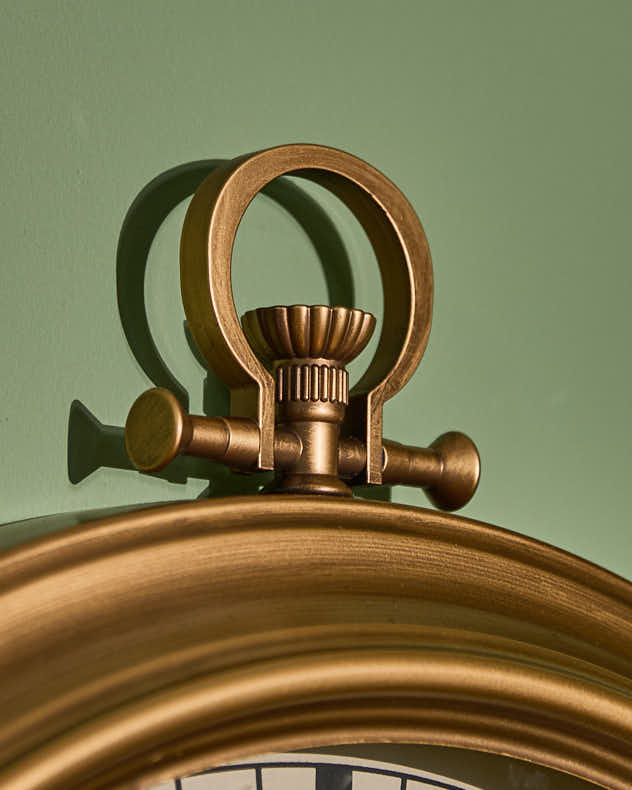 Vintage Brass Effect Mechanical Wall Clock - Image 4