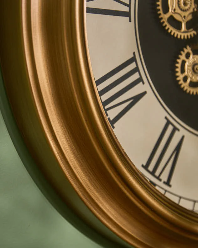 Vintage Brass Effect Mechanical Wall Clock - Image 5