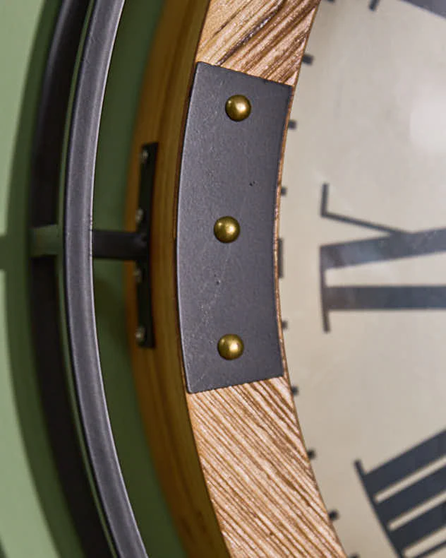 Vintage Wood Mechanical Wall Clock - Image 5