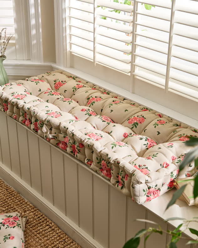 Vintage Rose Indoor Bench Cushion