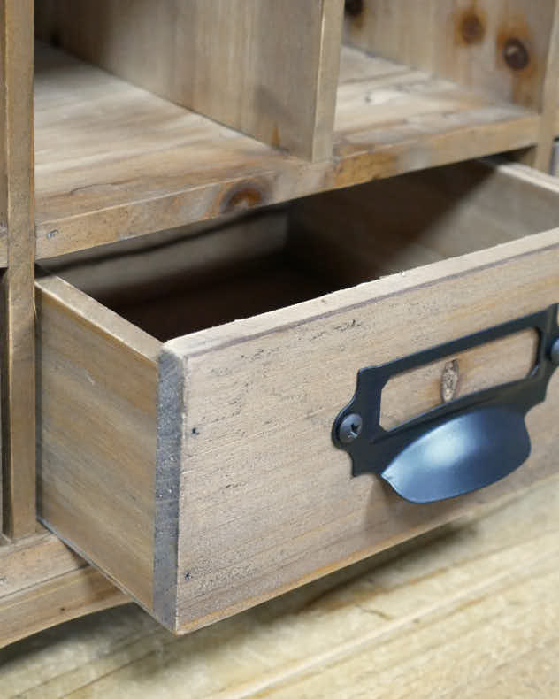 Vintage Washed Wood Open Cabinet - Image 3