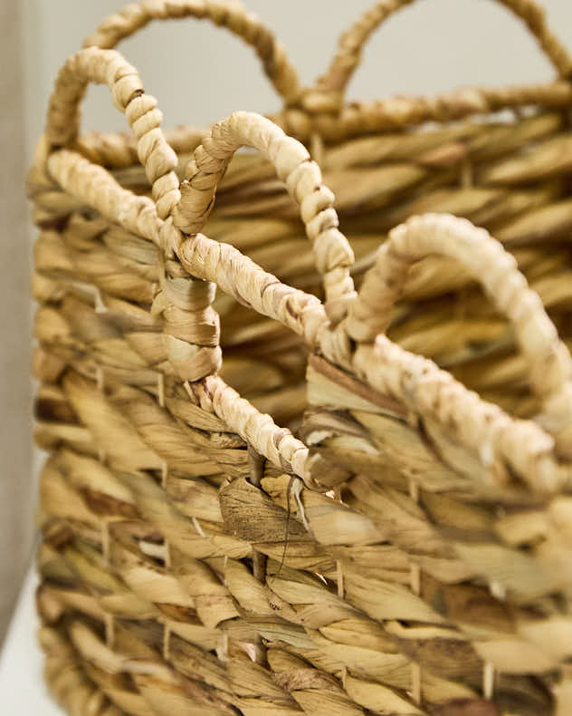 Water Hyacinth Scalloped Storage Baskets - Image 6