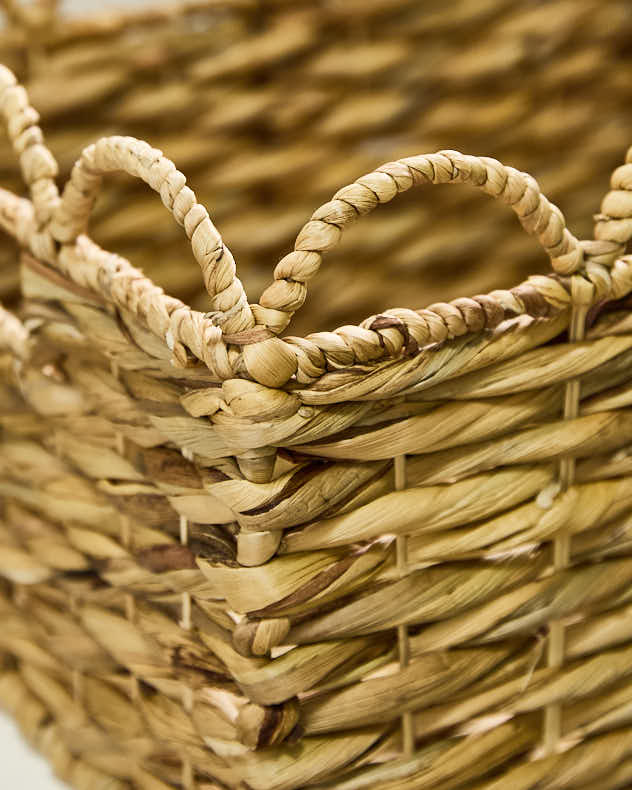 Water Hyacinth Scalloped Storage Baskets - Image 7