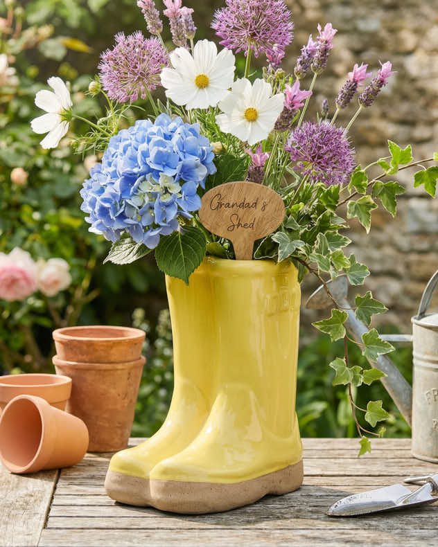 Welly Boot Ceramic Planter with Personalised Marker - Image 10