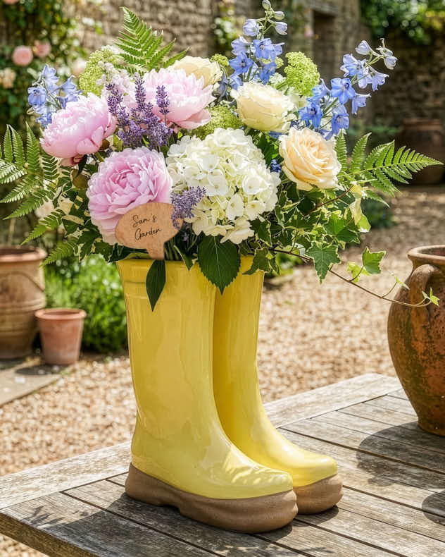 Welly Boot Ceramic Planter with Personalised Marker - Image 19