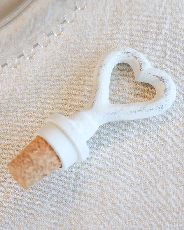 White Heart Bottle Stopper - Image 3