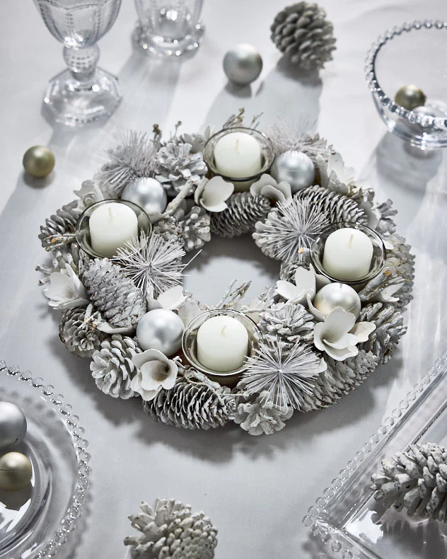 White Christmas Tealight Centrepiece - Image 5