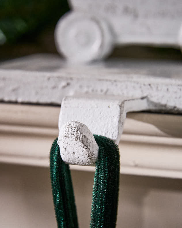 White Family of 4 Train Christmas Stocking Holder Set - Image 5
