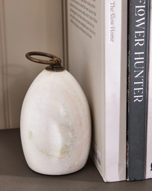 Pair of White Marble Bookends - Image 3