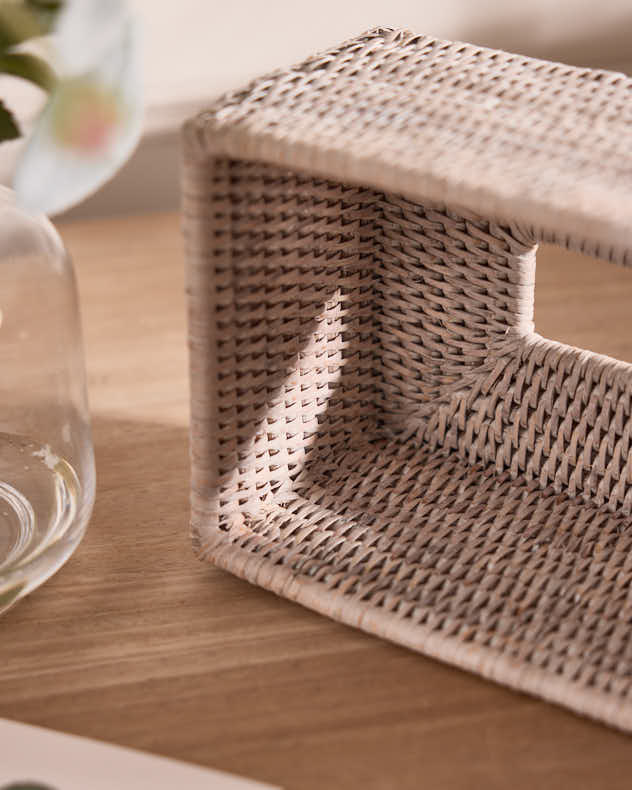 White Rattan Tissue Box Cover - Image 4