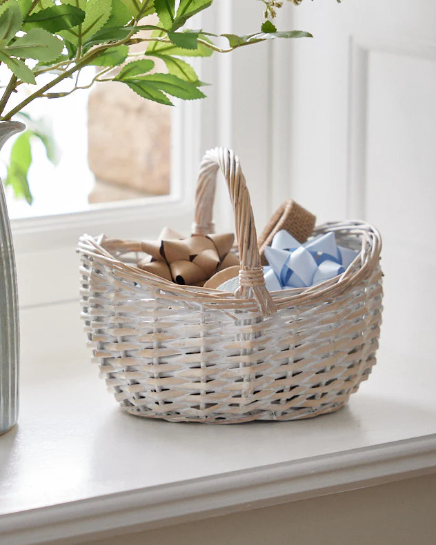 White Wicker Shopper Basket