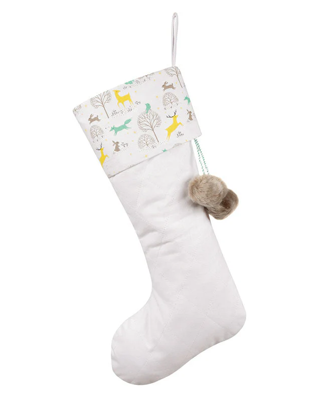 White Woodland Christmas Stocking - Image 2