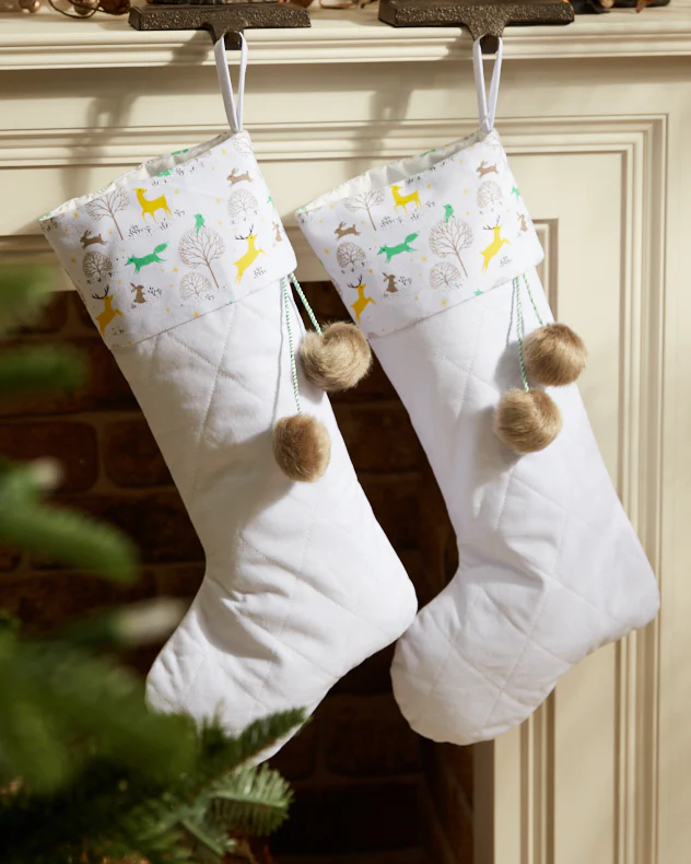 White Woodland Christmas Stocking - Image 5