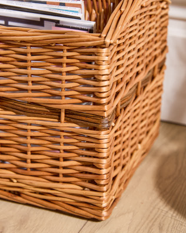 Wicker Double Magazine Rack Basket - Image 3