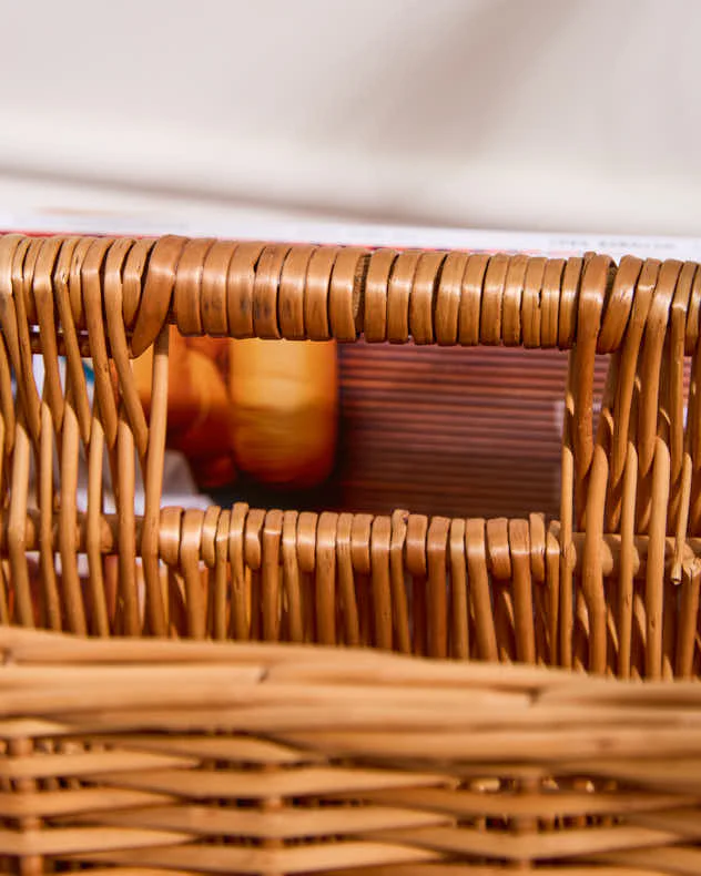 Wicker Double Magazine Rack Basket - Image 4