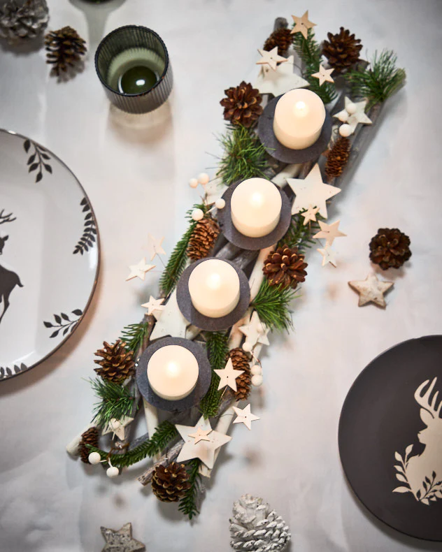 Winter Pinecone Forest Candlestick Holder - Image 3