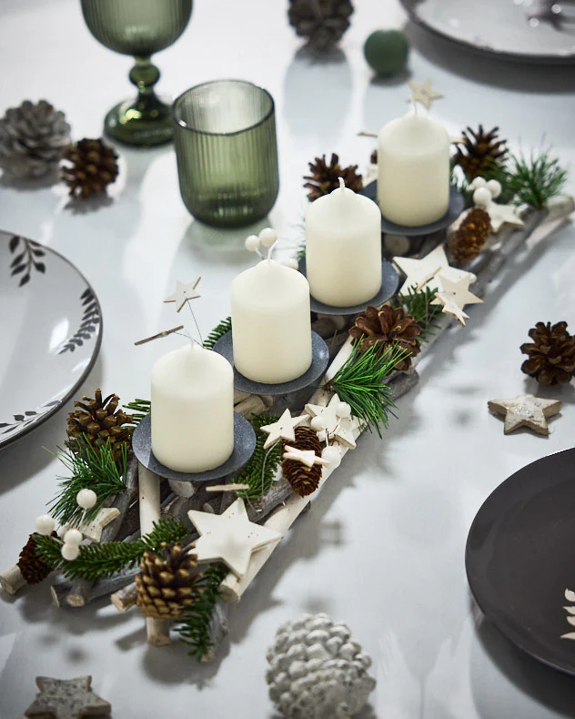 Winter Pinecone Forest Candlestick Holder - Image 4