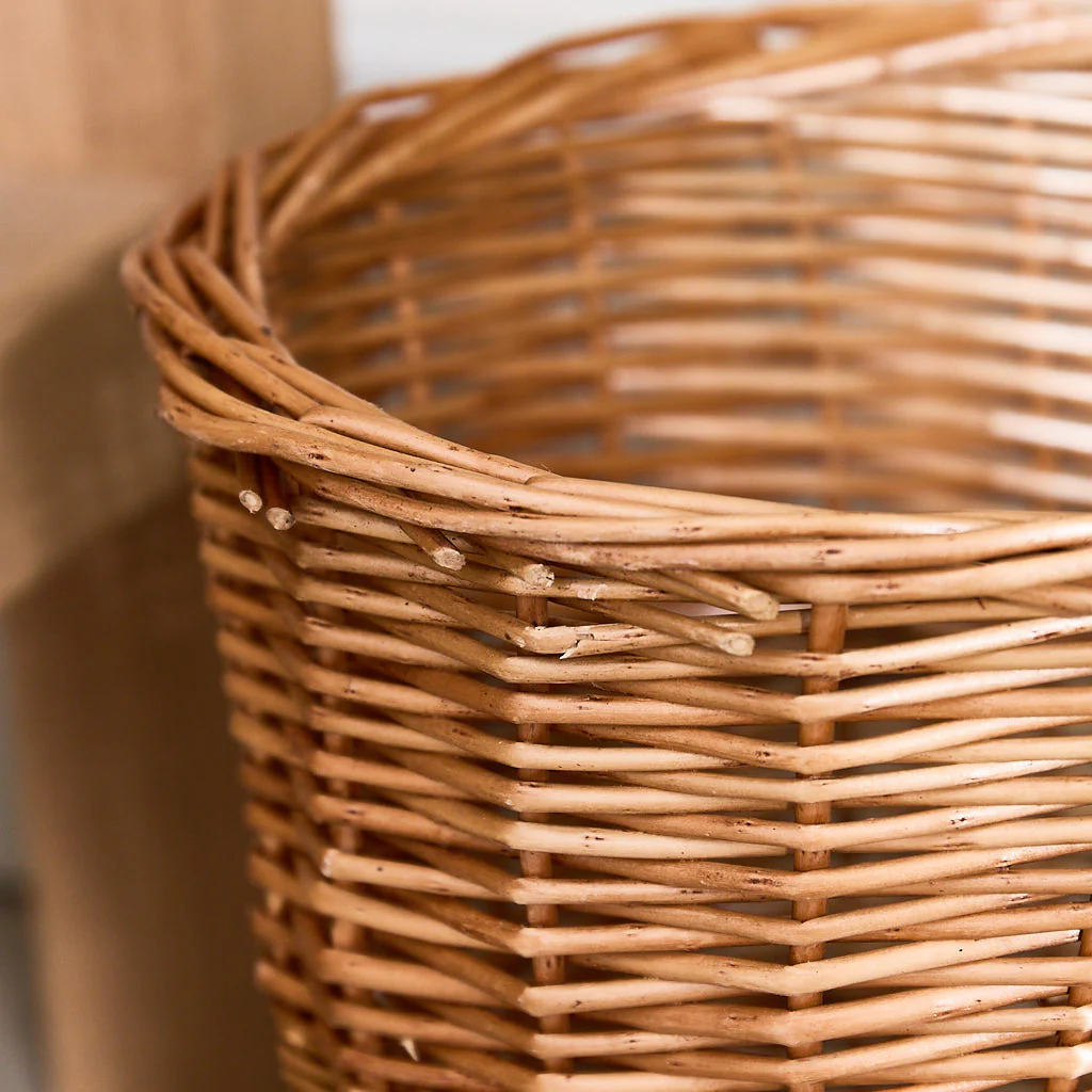 Woven Willow Waste Paper Basket - Image 2