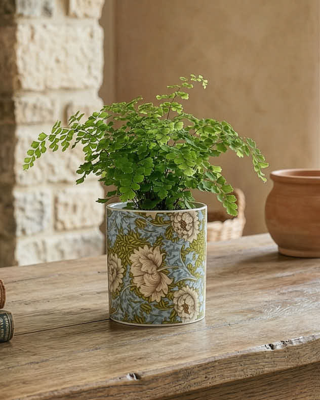 Yellow and Blue Fleur Plant Pot - Image 3