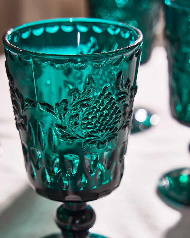Zafra Teal Wine Glass - Image 3