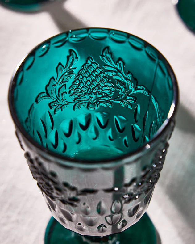 Zafra Teal Wine Glass - Image 4