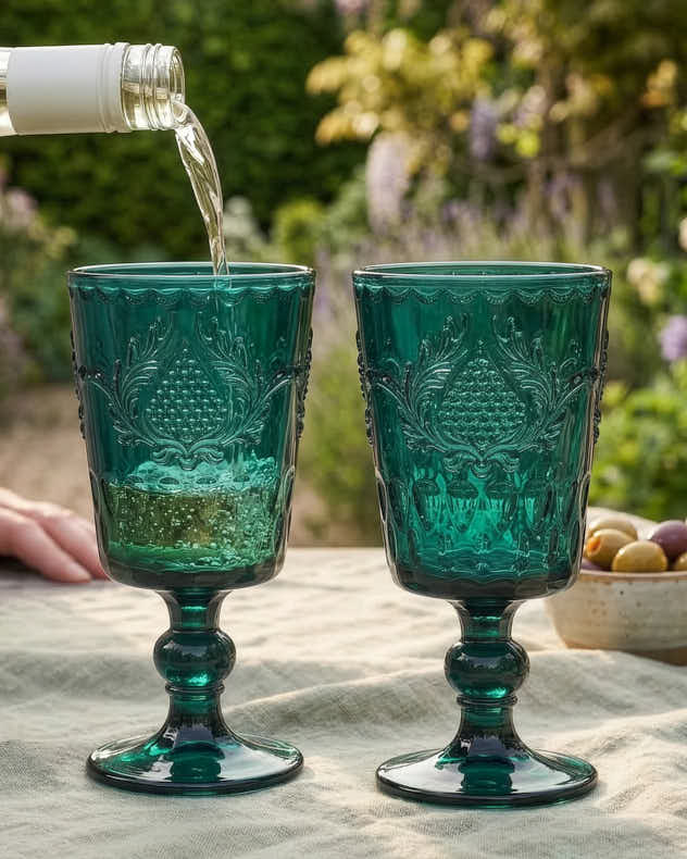 Zafra Teal Wine Glass - Image 7