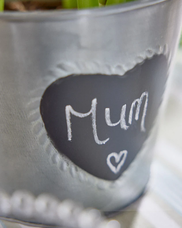 Vintage Zinc Heart Flower Planter - Image 3